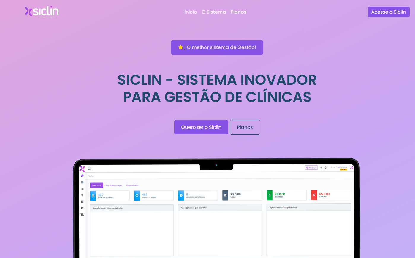 Site Institucional Sistema Siclin